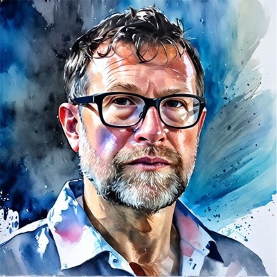 Aquarel-portret van Hans Steeman